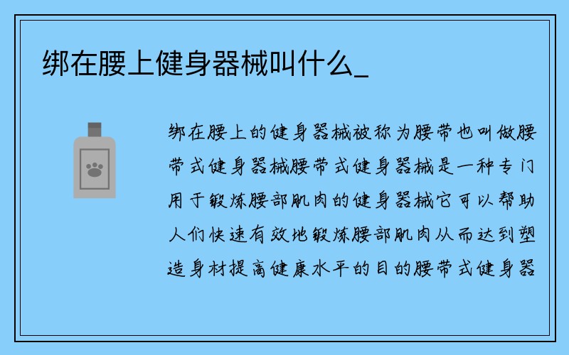 绑在腰上健身器械叫什么_