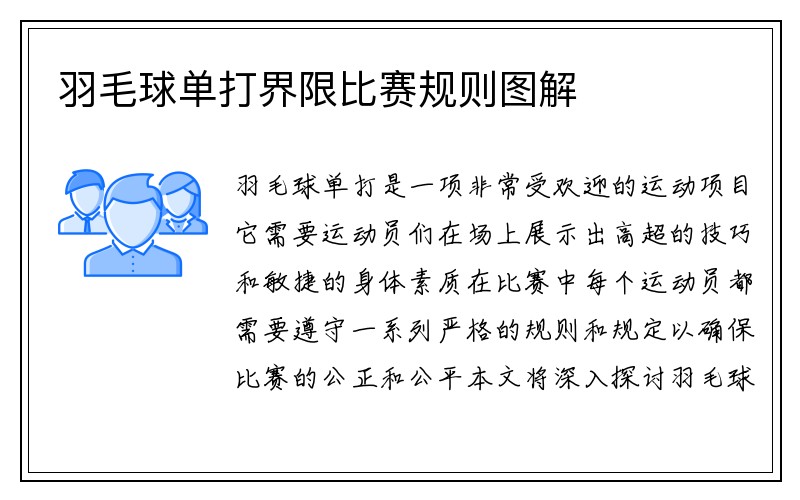 羽毛球单打界限比赛规则图解