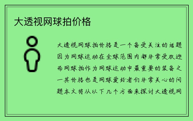 大透视网球拍价格