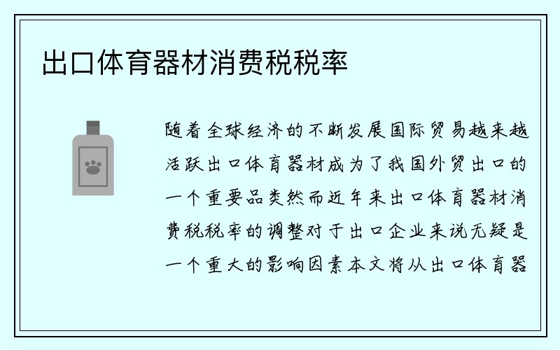 出口体育器材消费税税率